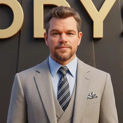 Matt Damon reinterpretato come avatar illustrato in stile FMB Design