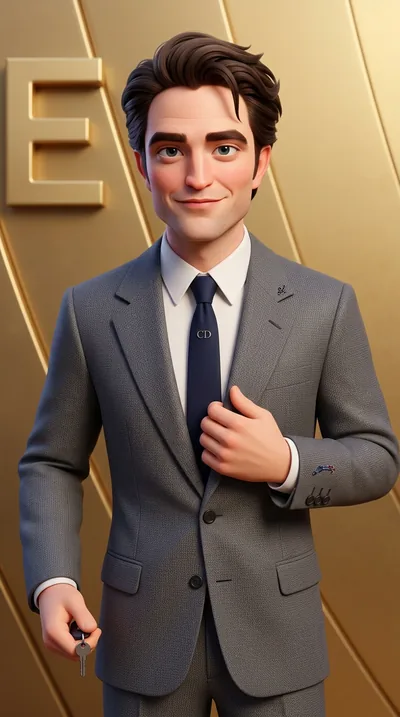 Robert Pattinson reinterpretato come avatar illustrato in stile FMB Design