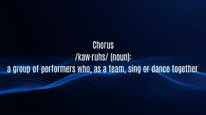 Slide scura con la definizione da dizionario della parola “Chorus”